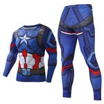 Men's Compression GYM training Clothes Suits workout Superman jogging Sportswear Fitness Dry Fit Tracksuit Tights 2pcs / sets