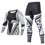 Men's Compression GYM training Clothes Suits workout Superman jogging Sportswear Fitness Dry Fit Tracksuit Tights 2pcs / sets