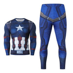 Men's Compression GYM training Clothes Suits workout Superman jogging Sportswear Fitness Dry Fit Tracksuit Tights 2pcs / sets