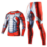 Men's Compression GYM training Clothes Suits workout Superman jogging Sportswear Fitness Dry Fit Tracksuit Tights 2pcs / sets