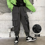 Privathinker Big Pocket Cargo Pants Men's Hip Hop Streetwear Black Thicken Winter Trousers 2019 Man Women Baggy Joggers Pants