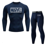 Men's Sportswear set Marvel For Men Male Thermo Clothes compression set Tights Winter Long leggings rashgard suit Quick Dry