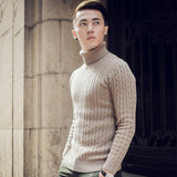 2020 Fall Winter Thick Warm Cashmere Sweater Men Turtleneck Men Brand Mens Sweaters Slim Fit Pullover Men Knitwear Double collar