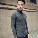 2020 Fall Winter Thick Warm Cashmere Sweater Men Turtleneck Men Brand Mens Sweaters Slim Fit Pullover Men Knitwear Double collar