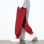 Sinicism Store 5XL Cotton Linen Harem Pants Men Jogger Pants Male Trousers Chinese Traditional Cloths Belts Plus Size