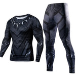 Men's Compression GYM training Clothes Suits workout Superman jogging Sportswear Fitness Dry Fit Tracksuit Tights 2pcs / sets