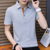 100 Cotton polo Shirt Men Trend Teenagers Leisure Self-cultivation Thin Polo Shirts For Men 4xl Solid Top Tee poloshirt men